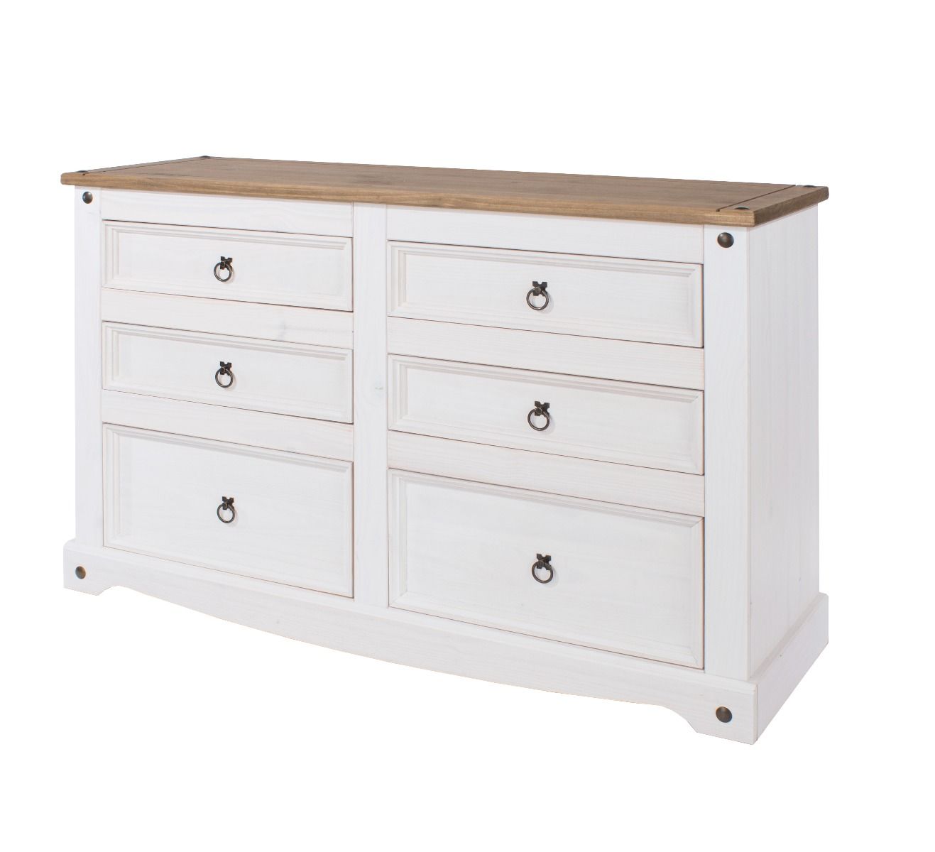 COBURG White Chest of Drawers - Large-sized, 6 Drawers - Colton & Sawyer