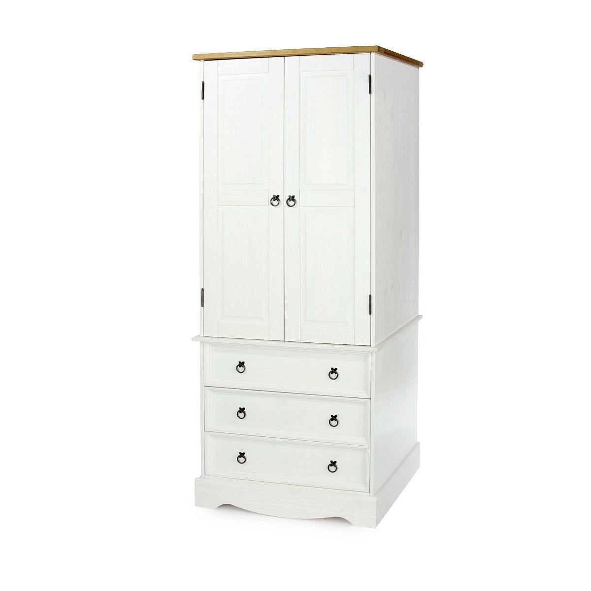 Wardrobe - COBURG 2 Door Wardrobe White 76.5cm - Colton & Sawyer