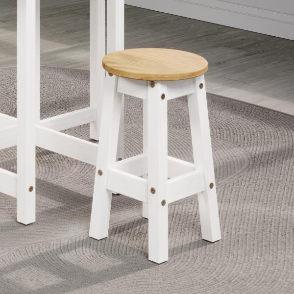 Ethans Round Set of 2 Breakfast Stools - White - Colton & Sawyer
