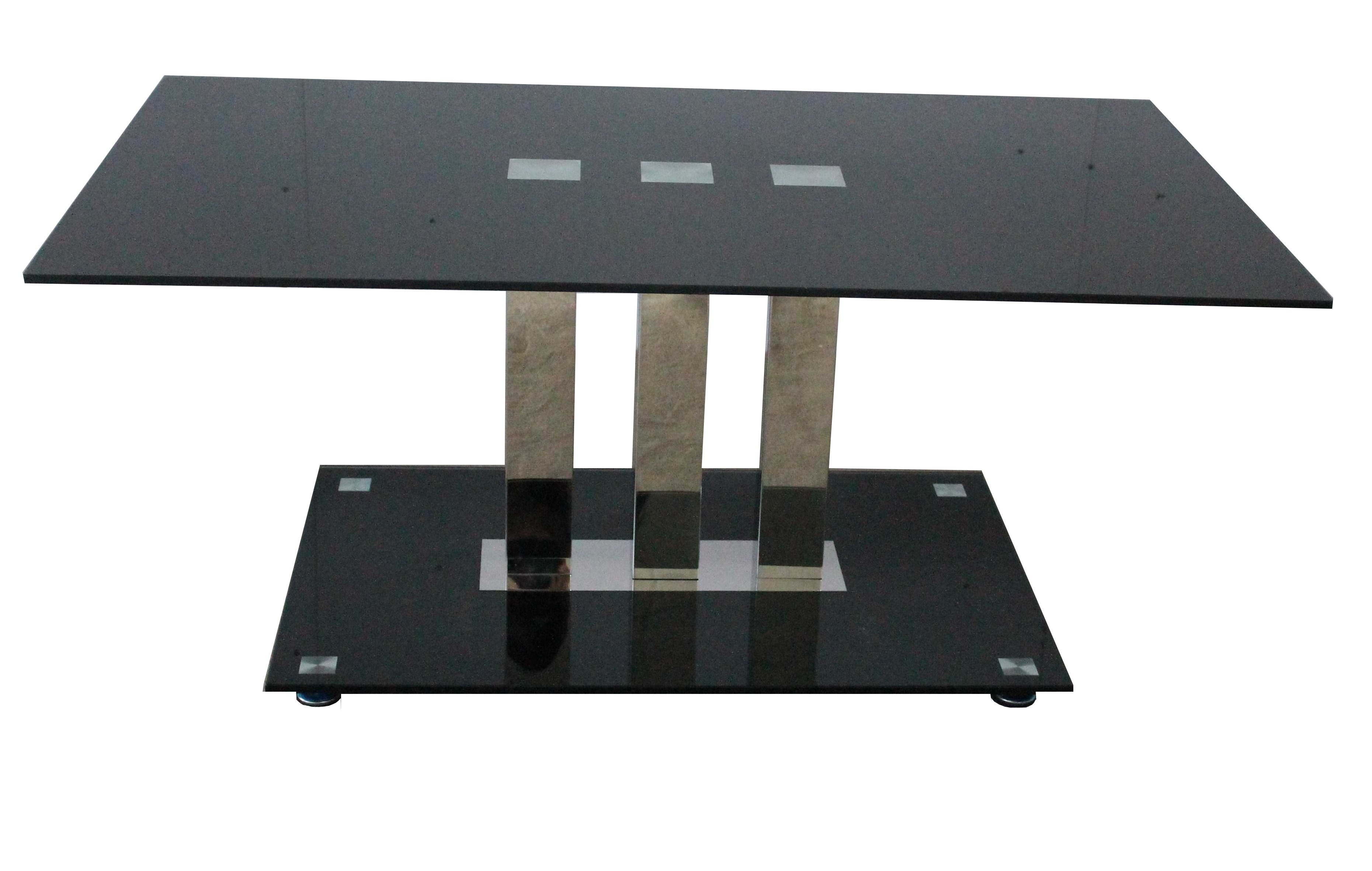 Naples Black Glass & Steel Coffee Table - Wimex Distribution