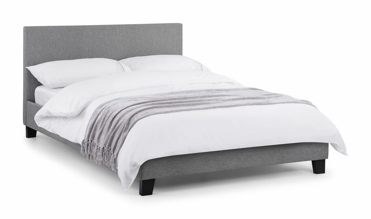 Rialto Light Grey Linen Bed Frame - Double 4ft6 - JB Collections