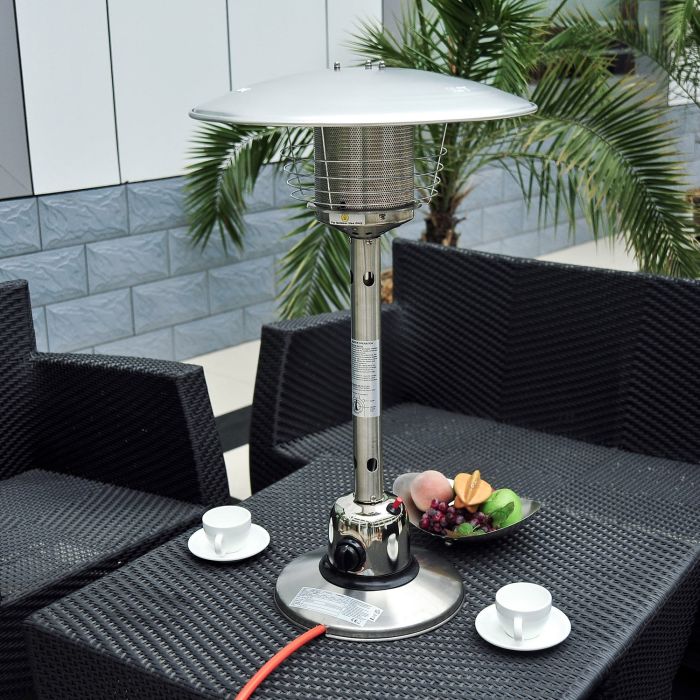 4 kW Stainless Steel Gas Patio Heater - Silver