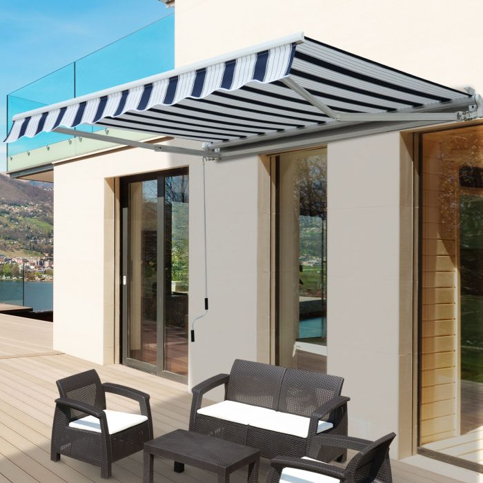2.5m Manual Garden Awning Canopy - 3 Colours