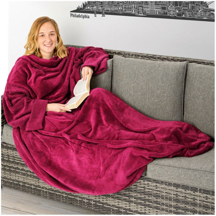 Snuggle Throw Sleeves Toppers Large Size Red Colour- 2 Pcs 