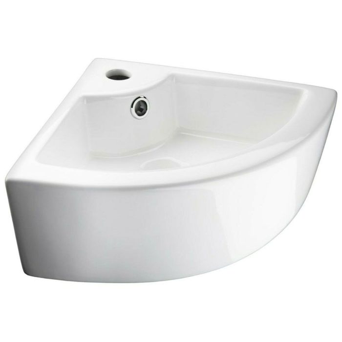 Bathroom Ceramic Corner Sink - White 