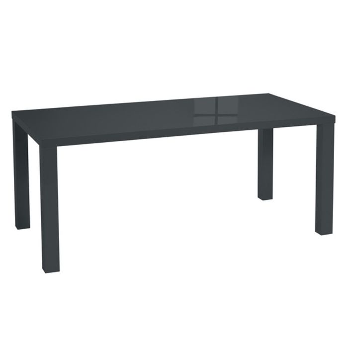 Monroe MDF High Gloss Large Dining Table - Charcoal 