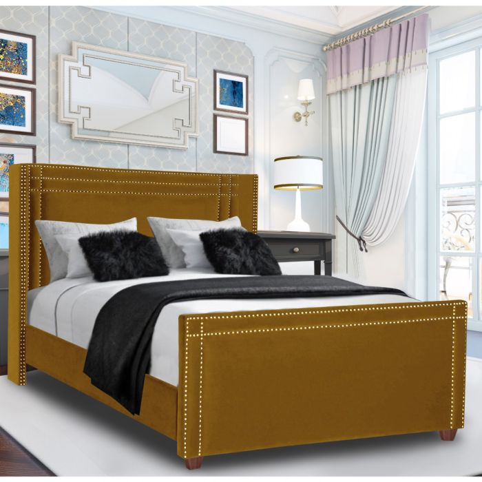 Cubica Plush Velvet Mustard Beds - 5 Sizes
