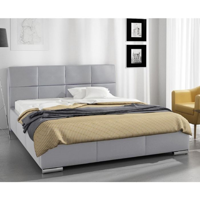 Simplier Plush Velvet Fabric Bed, Silver Colour - 5 Sizes