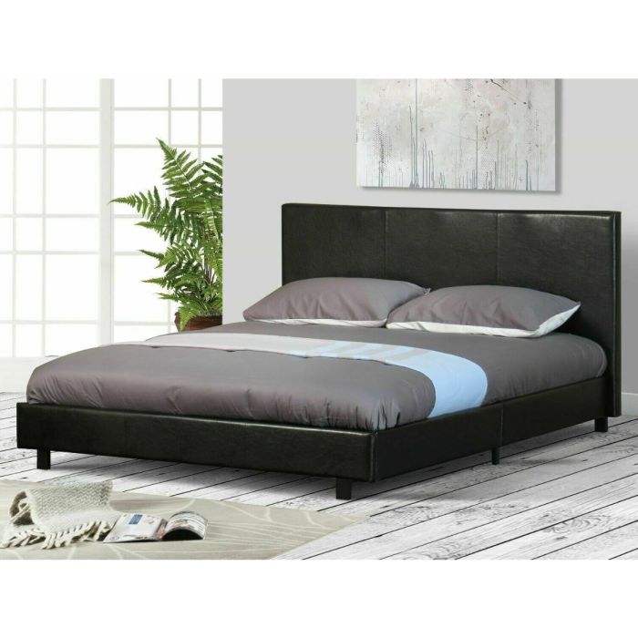 Faux Leather 3ft Single Bed Frame - Black