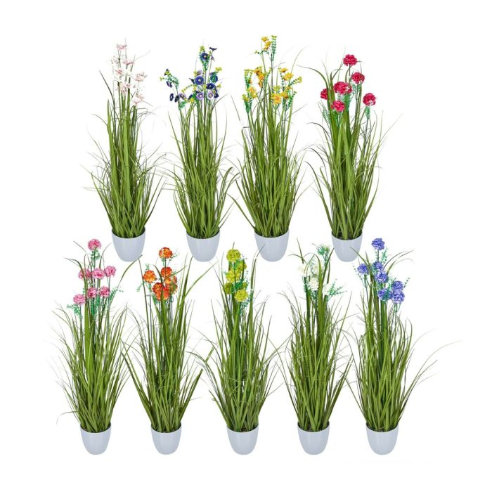 Realistic Look Flowers Artificial Plant Pot Various Colours - 2 Sizes