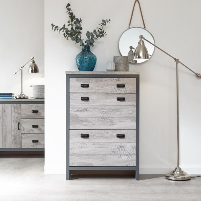 2 Tier 1 Drawer Boston Shoe Grey