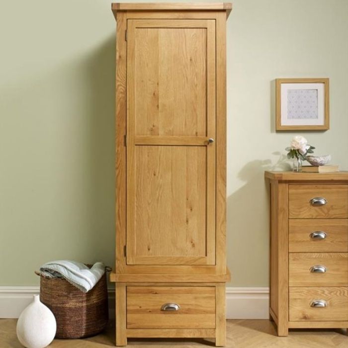Birlea Woburn Solid Oak 1 Door 1 Drawer Wardrobe