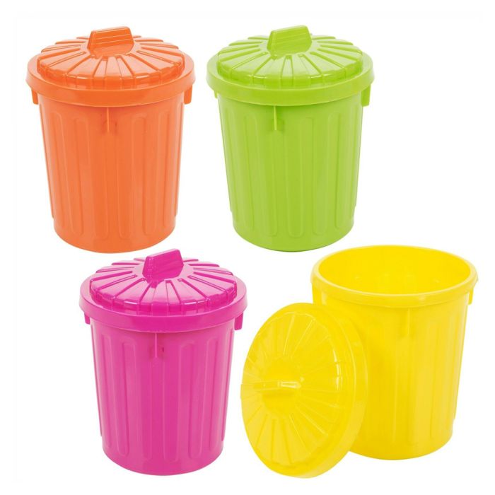 Colorful Plastic Lockable Small Recycle Waste Bin - 4 Colours