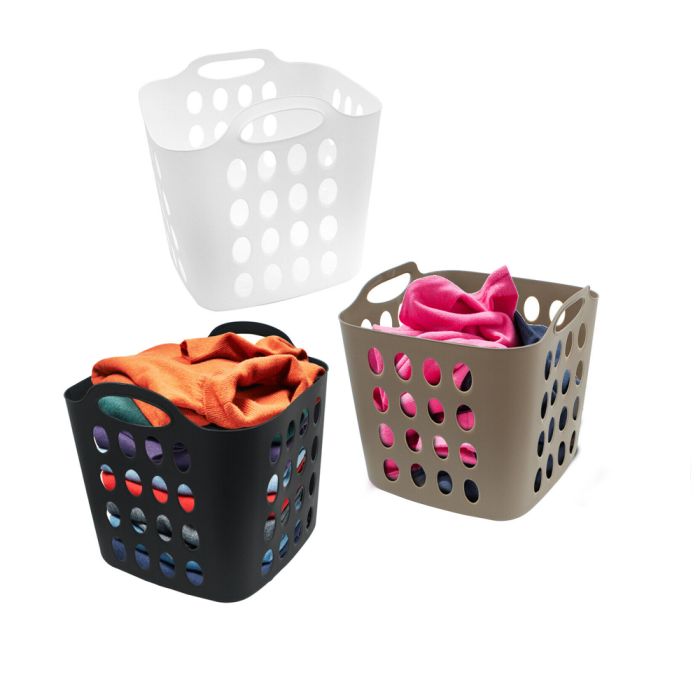 Plastic Hamper 35Litre Laundry Basket - 3 Colours