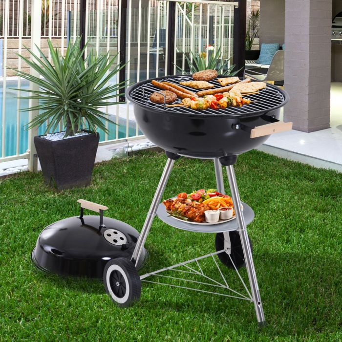 Portable Round Kettle Charcoal Barbeque Grill