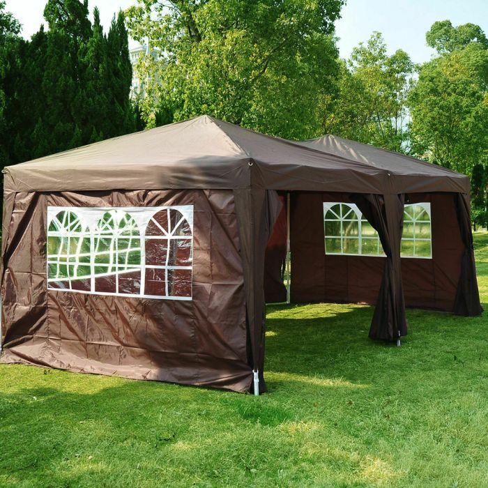 Marquee Pop Up Party Tent With Storage Bag - Coffee