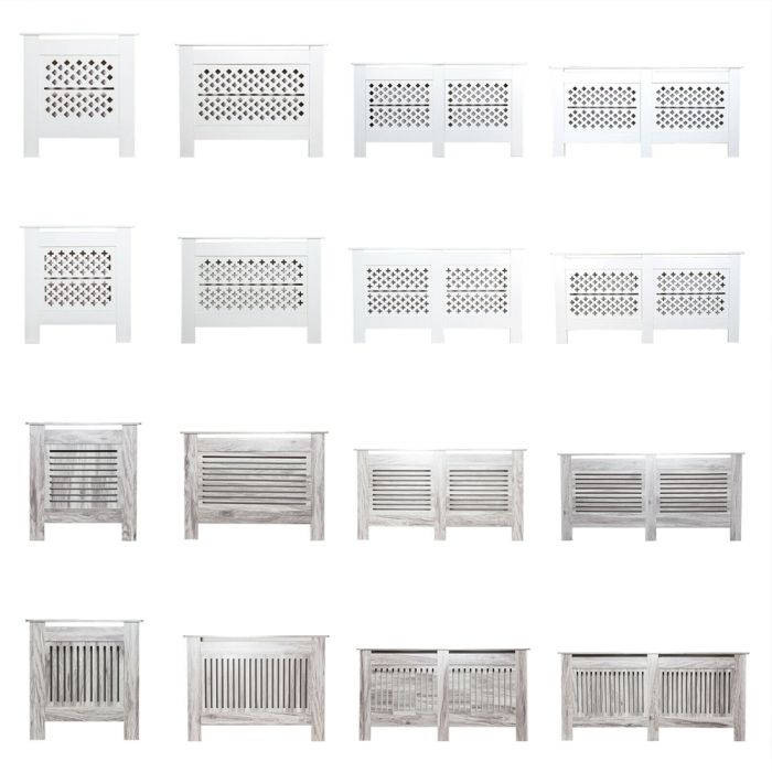 Modern Radiator Wall Cabinet Cover - Grey and White