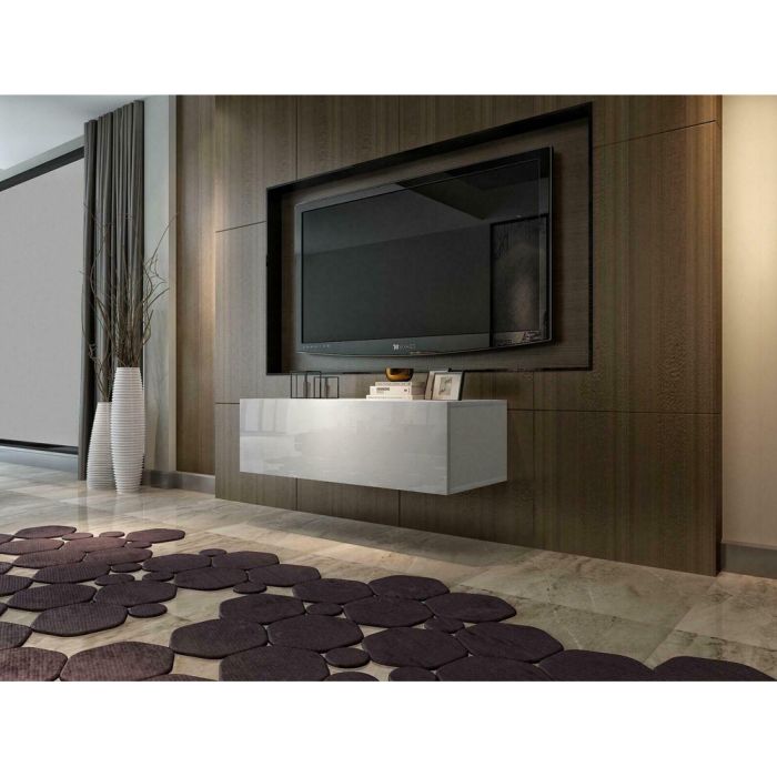 Modern High Gloss TV Unit White