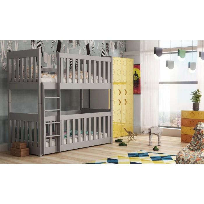 Kellog Wooden Bunk Bed with Cot Bed Grey