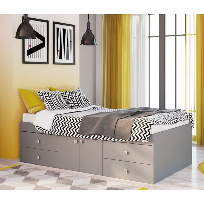 Jordan Mid Sleeper Cabin Bed With Drawers and Mattress Options - Grey