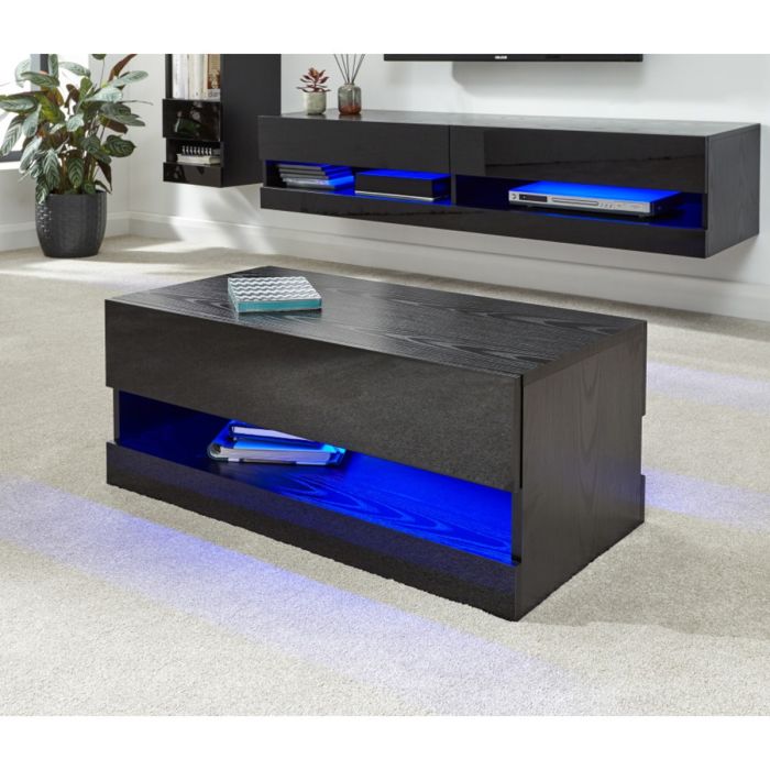 Galicia Coffee Table With Led Black