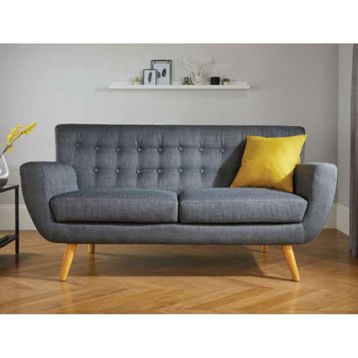 Birlea Loft Grey Fabric 3-Seat Sofa