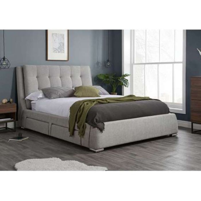 Birlea Mayfair Grey Fabric 4 Drawer Storage Bed - Super Kingsize 6ft