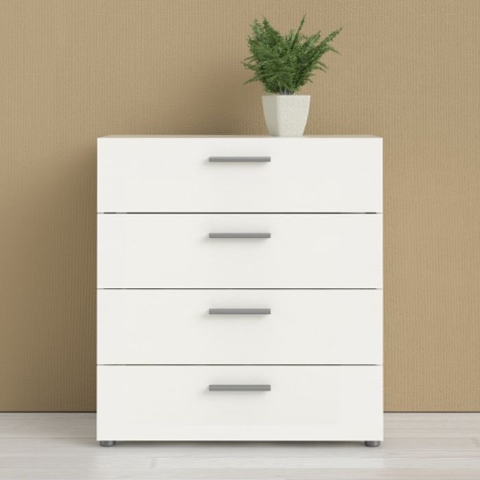 Nottingham High Quality Laminated 4 Drawers Chest White Woodgrain