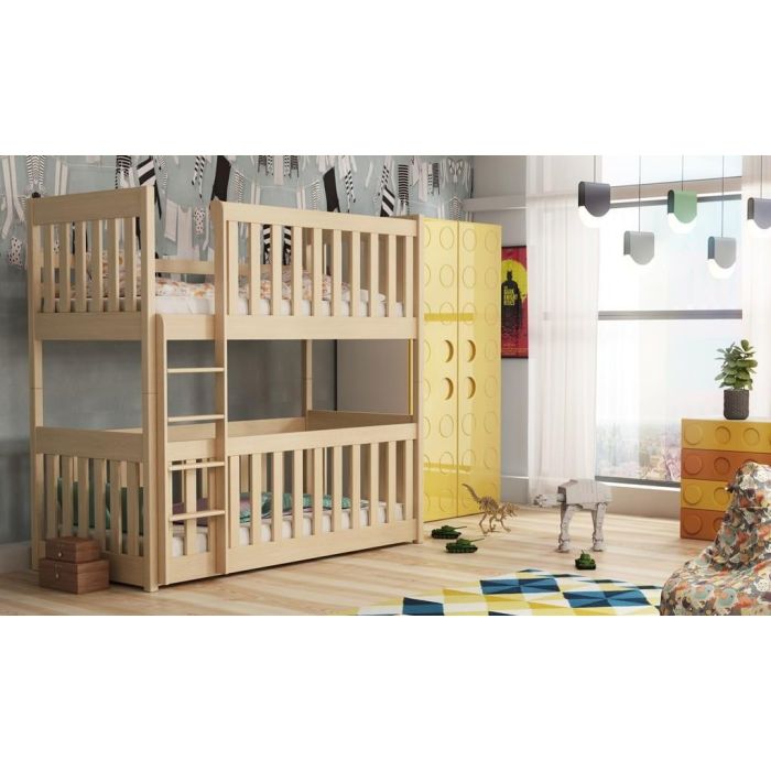 Kellog Wooden Bunk Bed with Cot Bed Pine