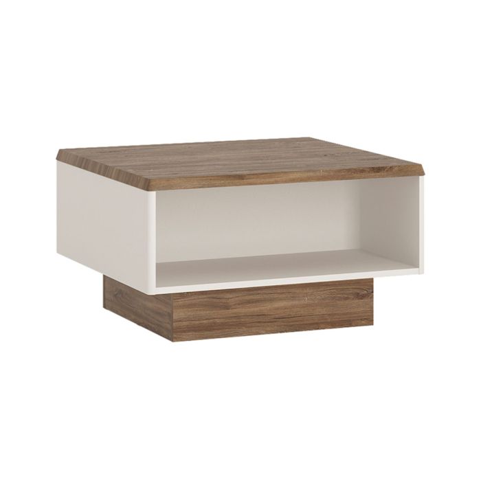 Toledo Coffee table - Alpine White with high gloss fronts and Stirling Oak 