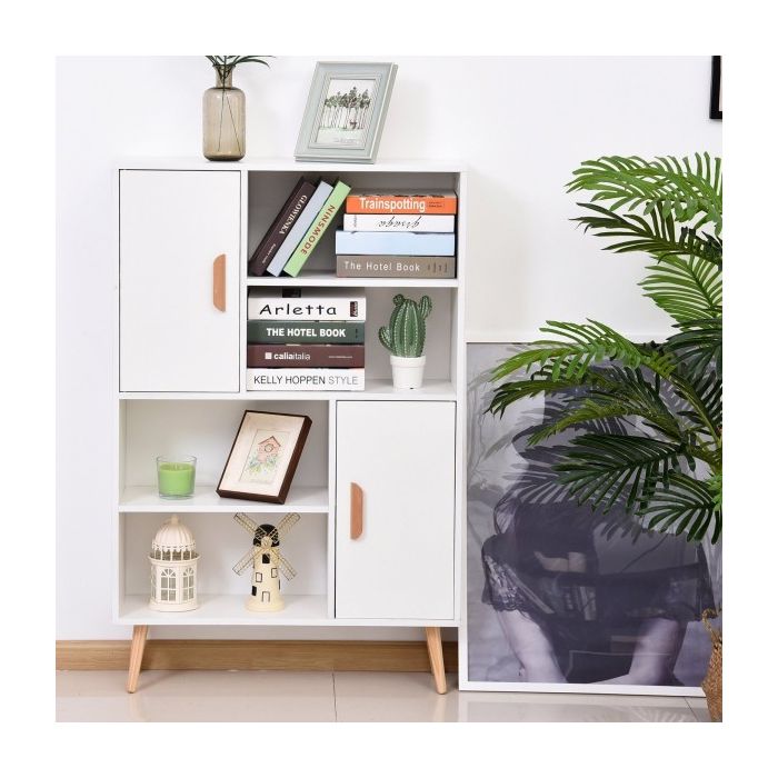 Standing Bookcase Display Shelving Unit - Walnut or White