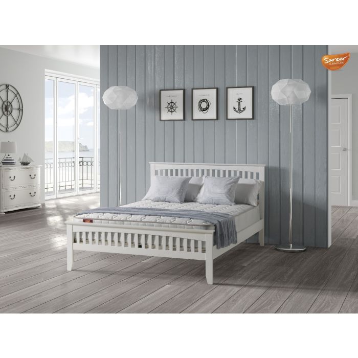 Sareer Sandhurst White Wood Bed - Double 4ft6