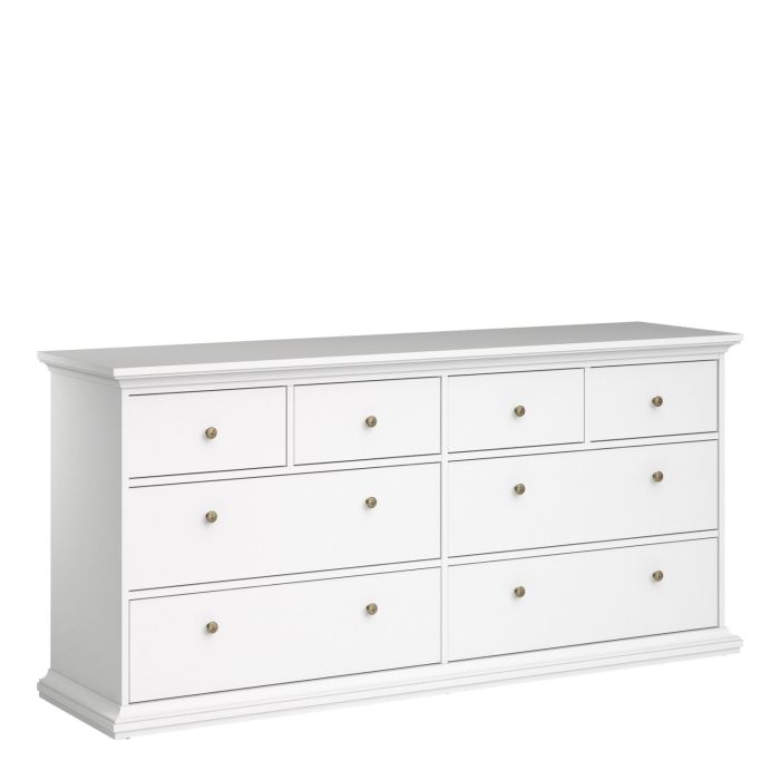 Paris Chest of 8 Drawers in White - White