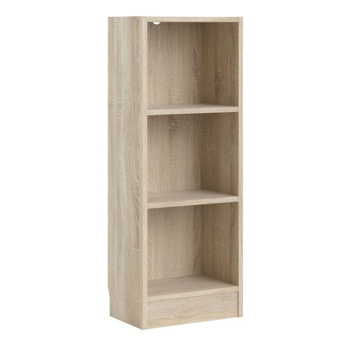 Basic Low Narrow Bookcase (2 Shelves) in Oak - Oak