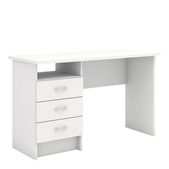 Function Plus Desk 3 Drawers in White - White
