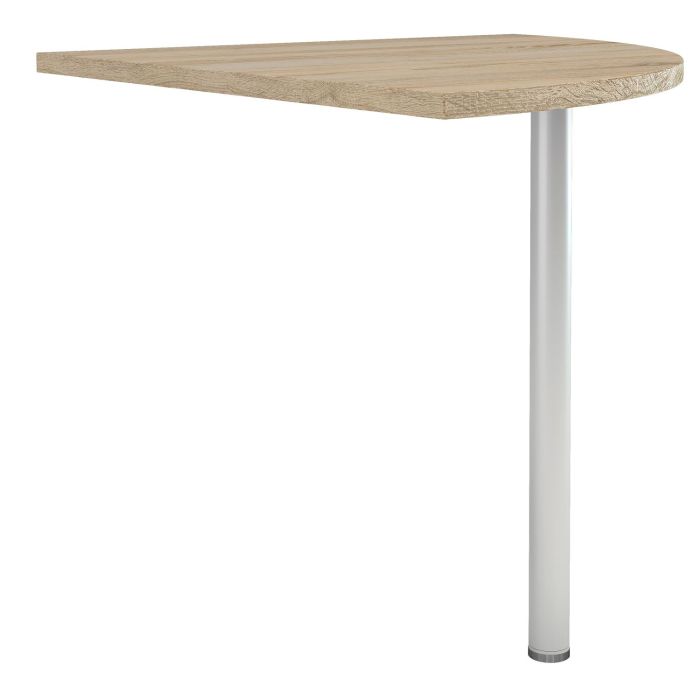 Prima Corner desk top in Oak with Silver grey steel legs - Oak Effect