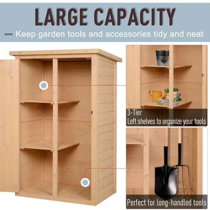 Compact Design Garden Wood Storage Shed - 75L x 56Wcm