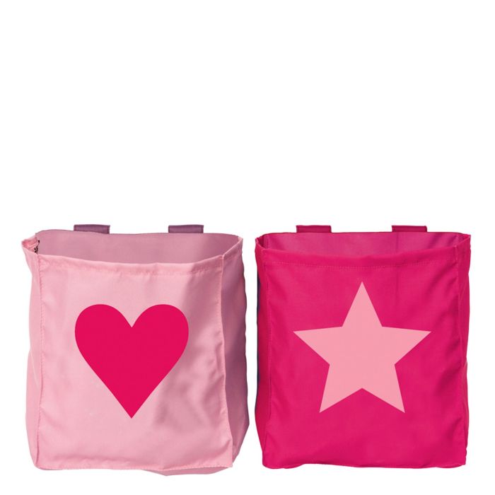 Manis-h 2 Bed Pockets in a Heart & Star Design - Polyester mix 