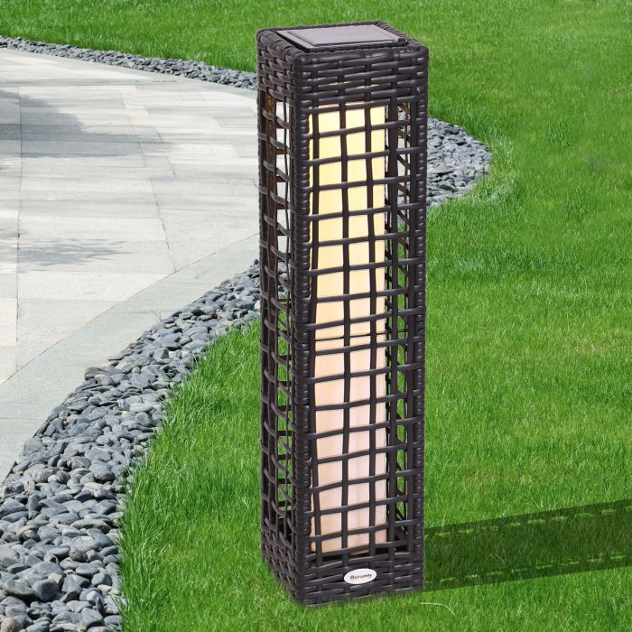 Rectangular Rattan Automatic Solar LED Garden Lamp
