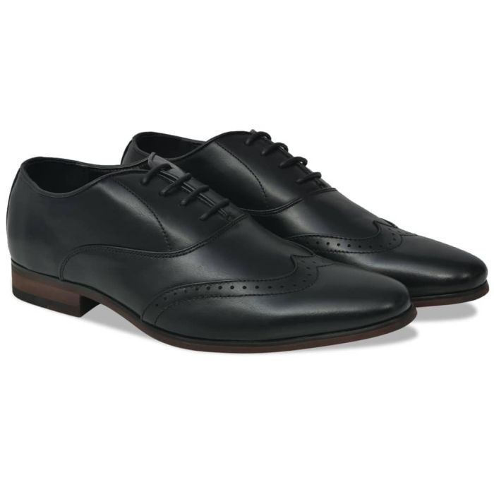 Men's Lace-Up Brogues Black Size 6.5 PU Leather