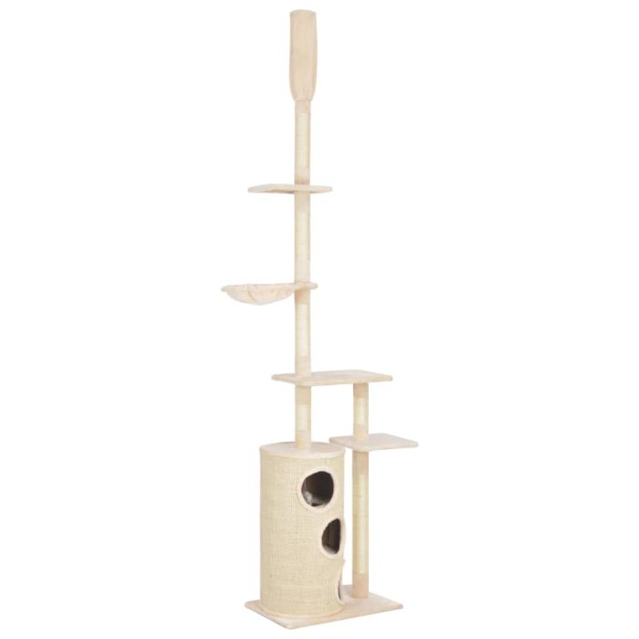 Cat Tree with Sisal Scratching Posts Beige 260 cm