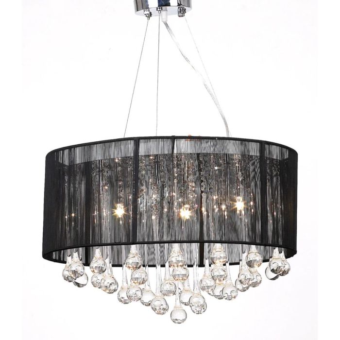 Chandelier with 85 Crystals Black