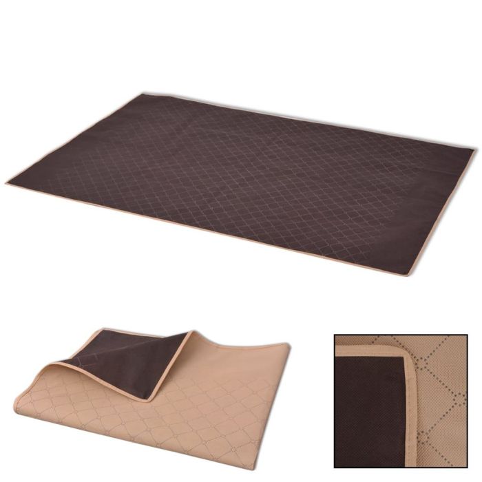 Picnic Blanket Beige and Brown 100x150 cm