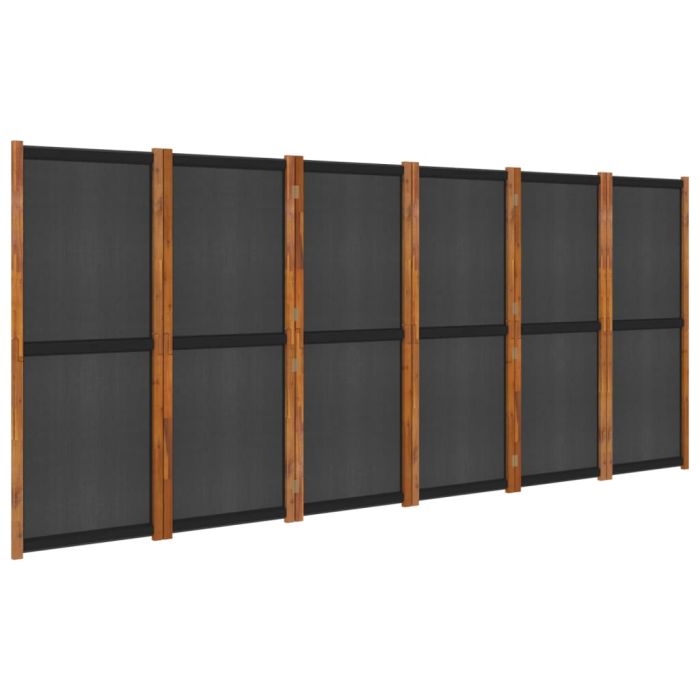 6-Panel Room Divider Black 420x180 cm