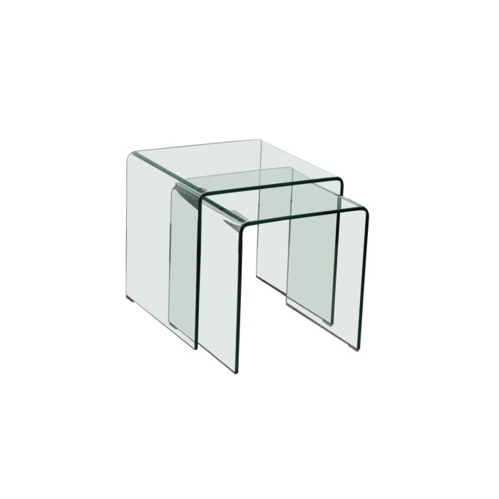 Azurro Curved Glass Nest of 2 Tables