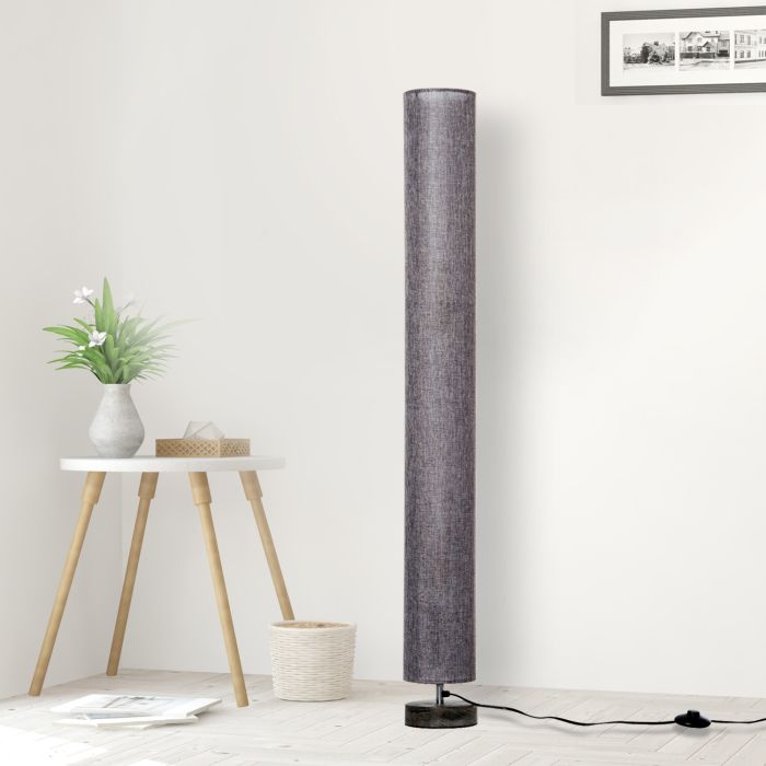 Tall Wooden Linen Shade Floor Lamp - Cream or Grey