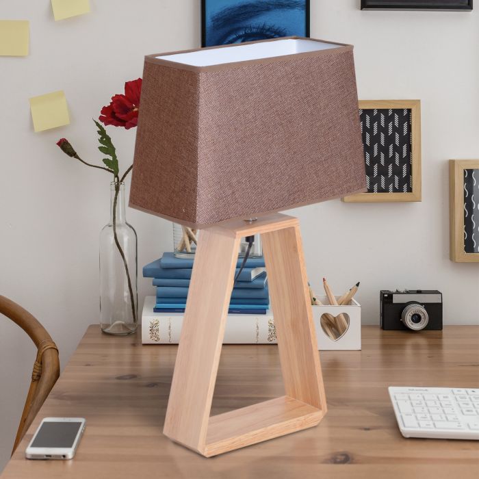 Oak Bedside Table Lamp Coffee