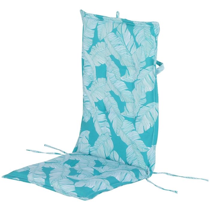 Polyester Set Of 2 Garden Chair High Back Cushion - Blue
