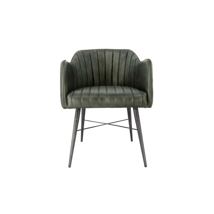Rochdale Leather and Iron Chair - Light Grey