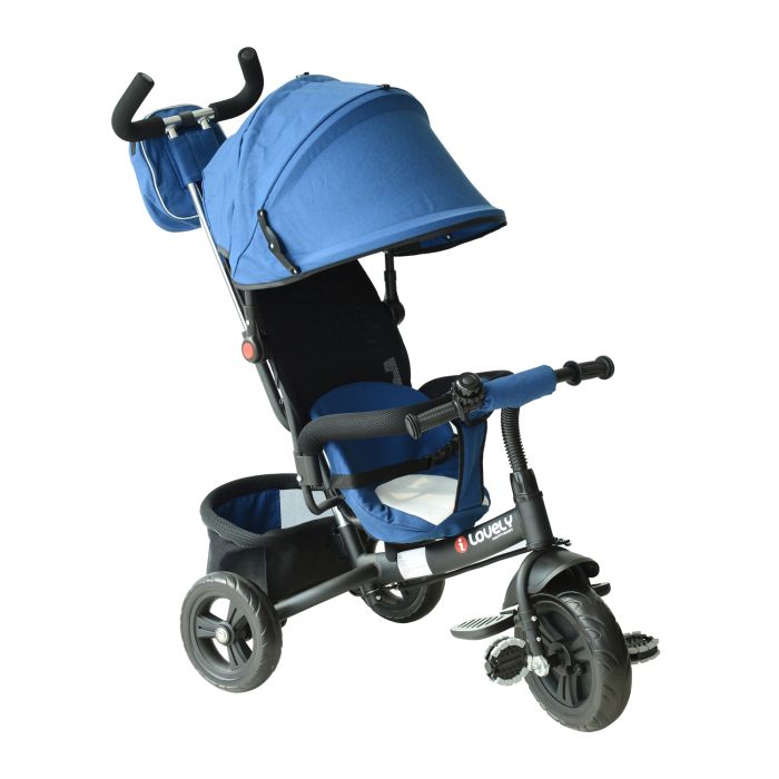 Baby Ride on Tricycle W/Canopy-Blue